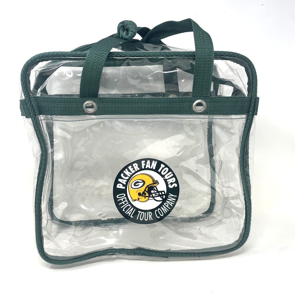 NFL Green Bay Packers Clear Zipper Messenger‎ Bag Stadium Approved